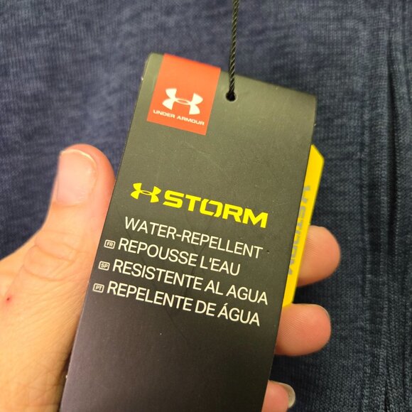 New Under Armour Storm Golf Mens 2XL Navy Heather Performance Fleece Quarter Zip - Picture 7 of 10